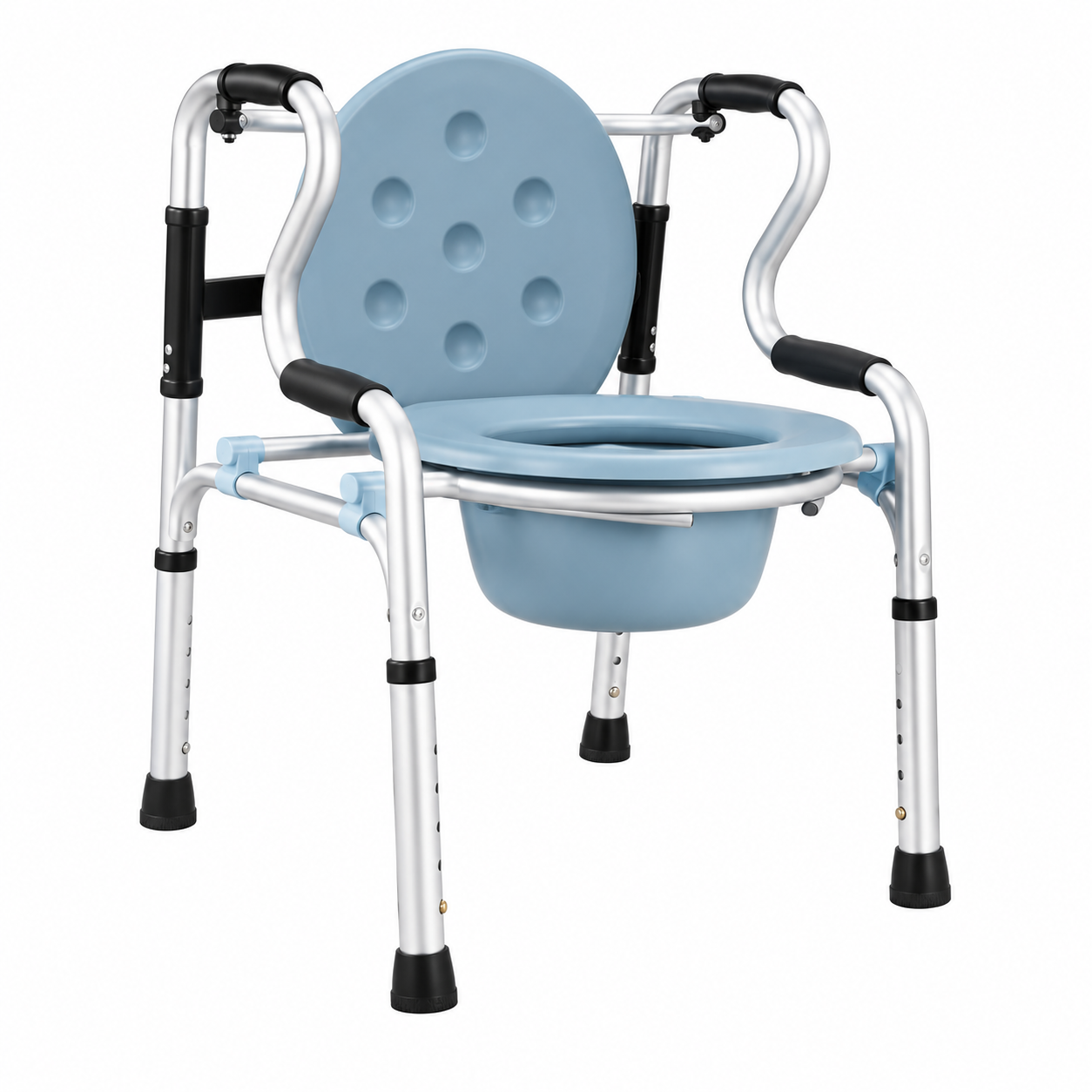 8303A Multifunction Aluminum Walker with Commode and Shower Functions