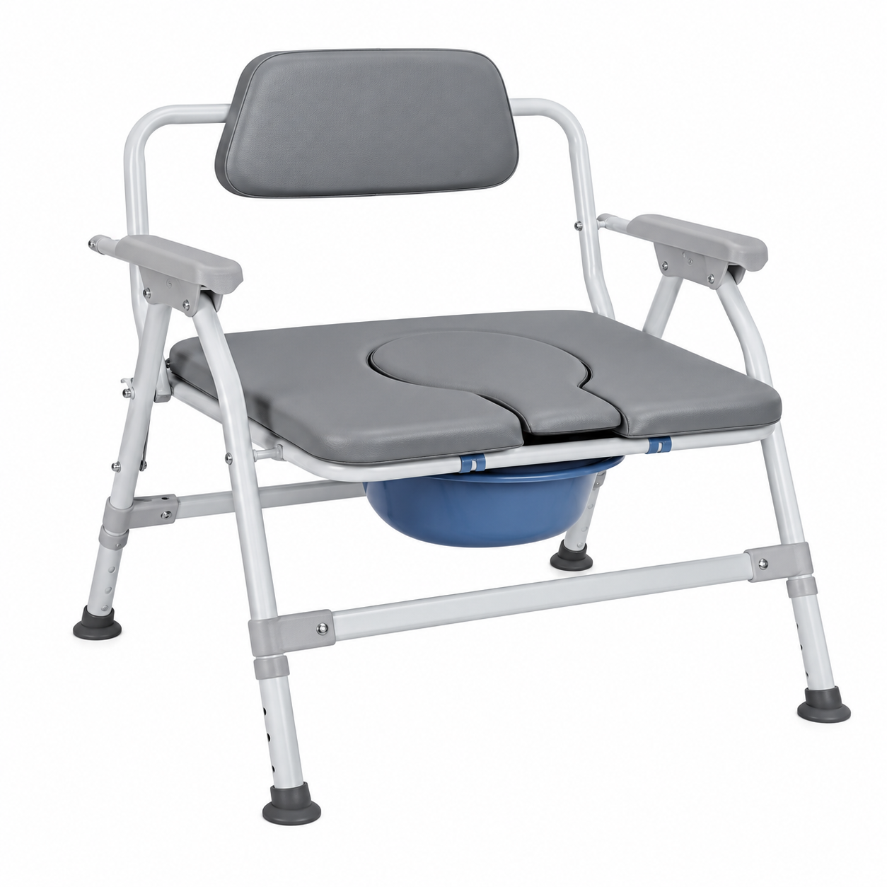 6301KG Extra-Wide Height-Adjustable Commode Chair with U-Shaped Seat