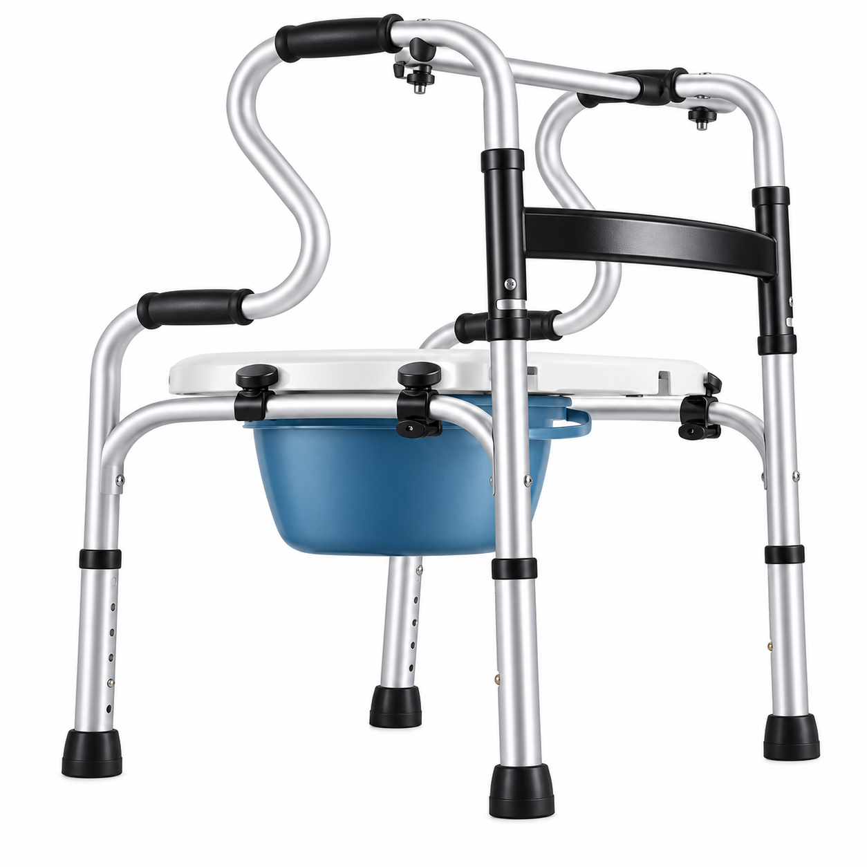 8207WYH+8303S Multifunction Aluminum Walker with Commode and Shower Functions
