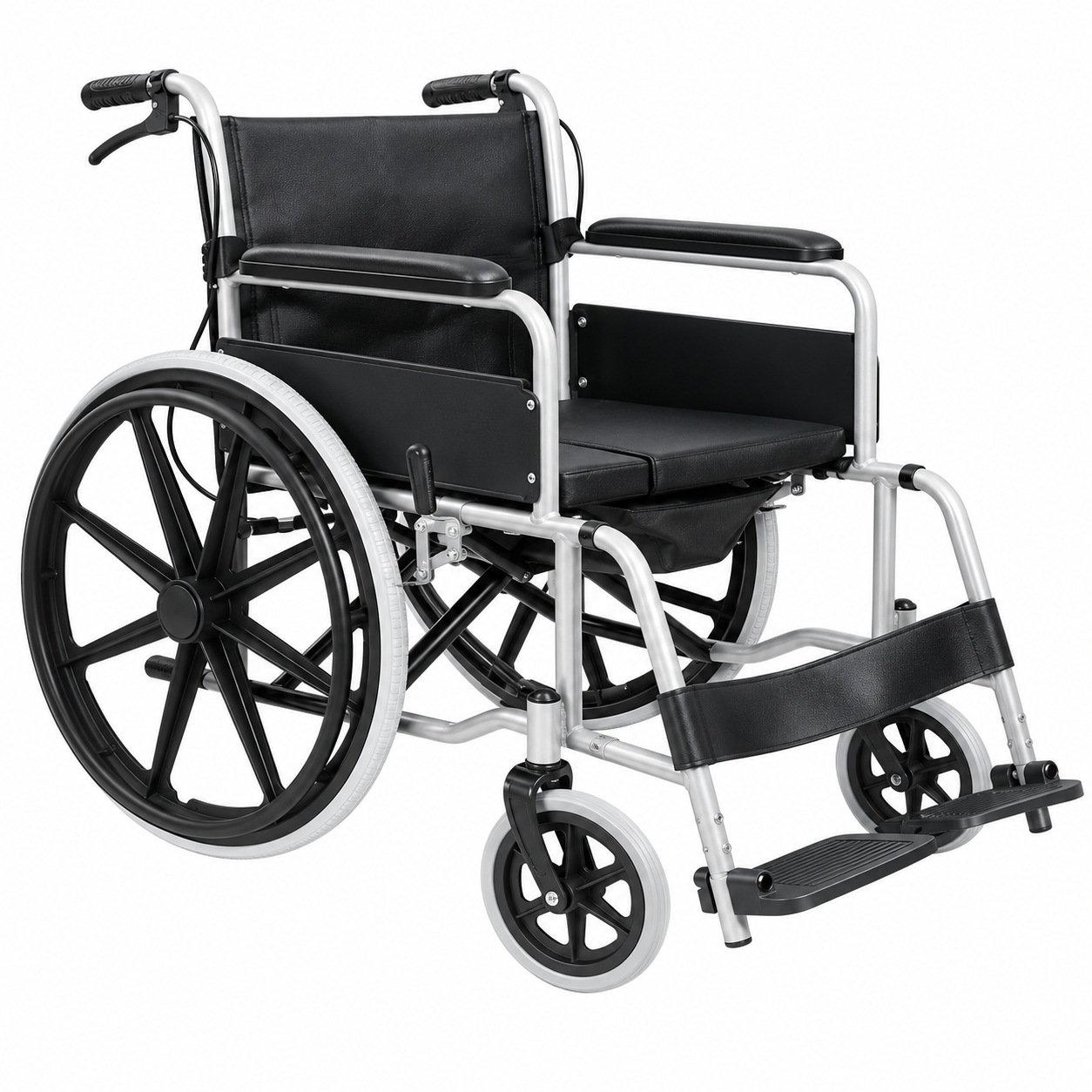 3000W Steel Commode Manual Wheelchair