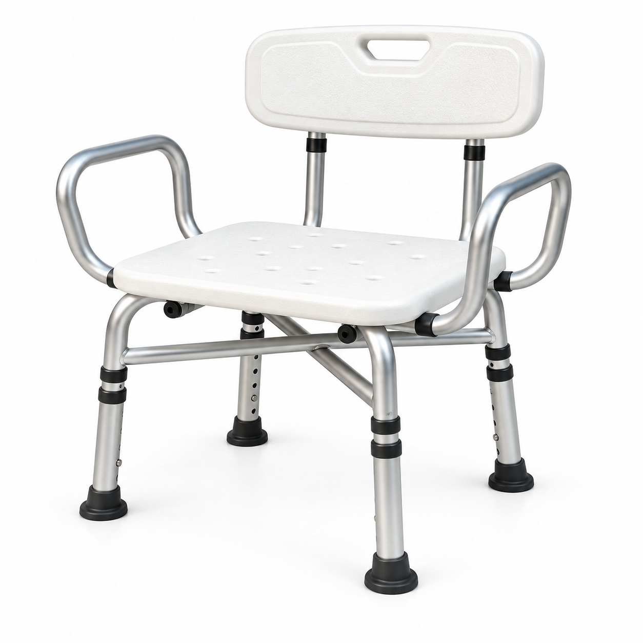 KD Shower Chair with Cross-Tube Armrest Connection