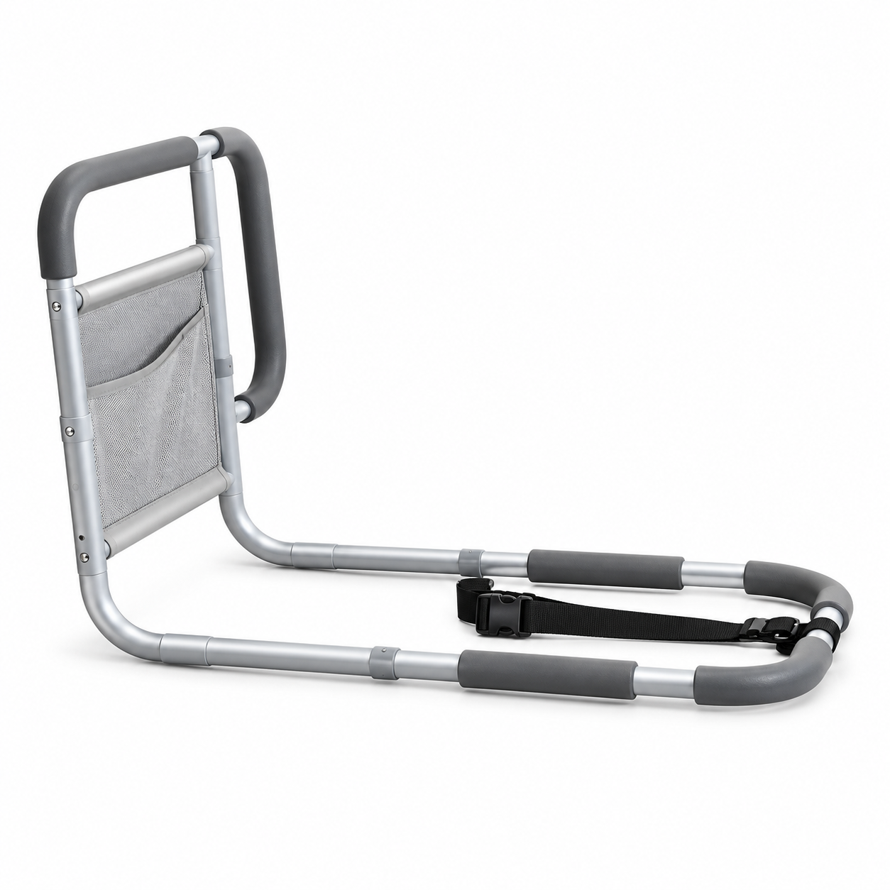 Adjustable Bed Assist Rail with Flat-Tube Frame