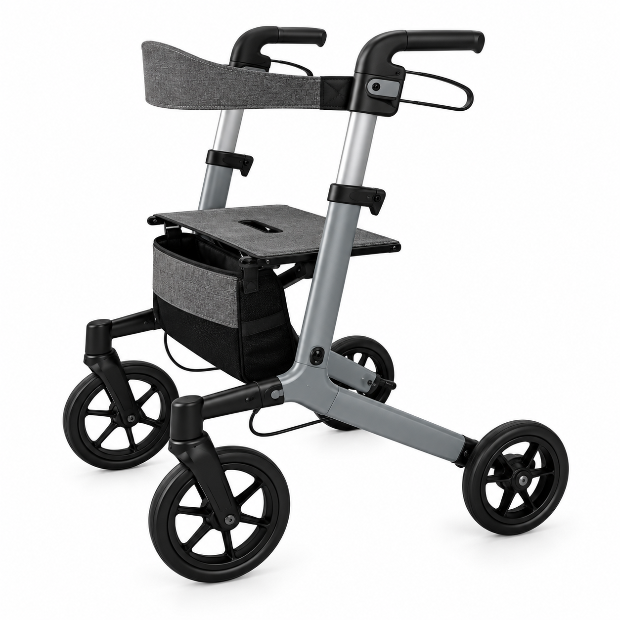 KD Four-Wheel Aluminum Rollator Walker with Seat