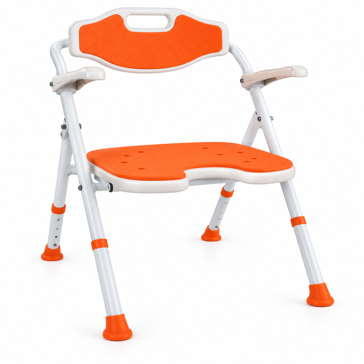 745A Aluminum Shower Chair with Large U-Shaped Opening