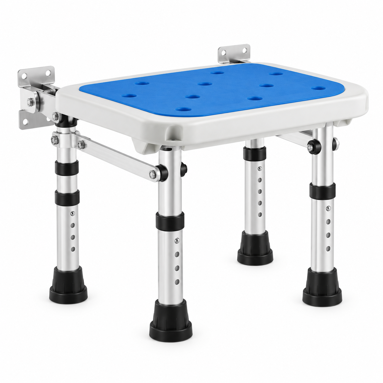 532 No-Drill Folding Shower Stool with Showerhead Opening