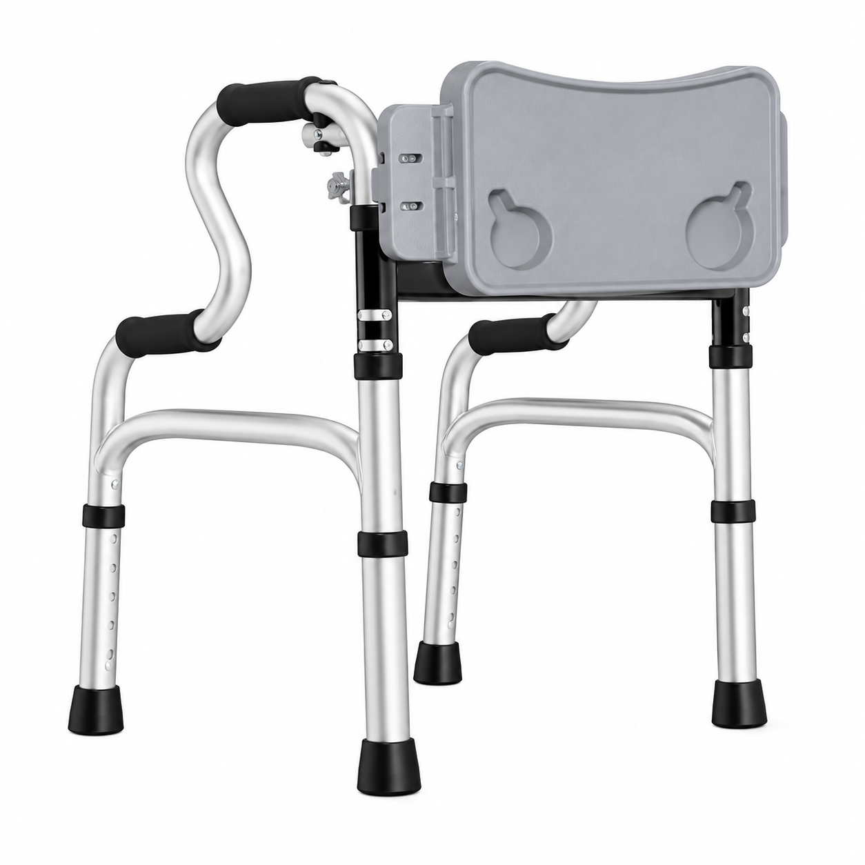 8207WYH+CB03A Aluminum Walker with Flip-Up Dining Tray
